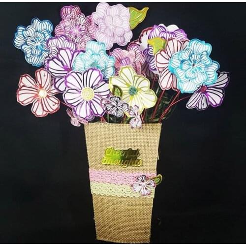 Flowers Metal Hot Foil Plate And Corresponding Cutting Dies For Scrapbooking DIY Album Paper Card Making Decoration New 2019