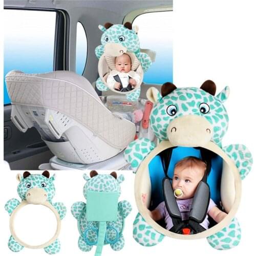 2019 Baby Car Seat Stuffed Plush Toy Animal Dear Mirror Rearview Baby Rattle Infant Backseat Toy Newborn Accessories 0~12 Months
