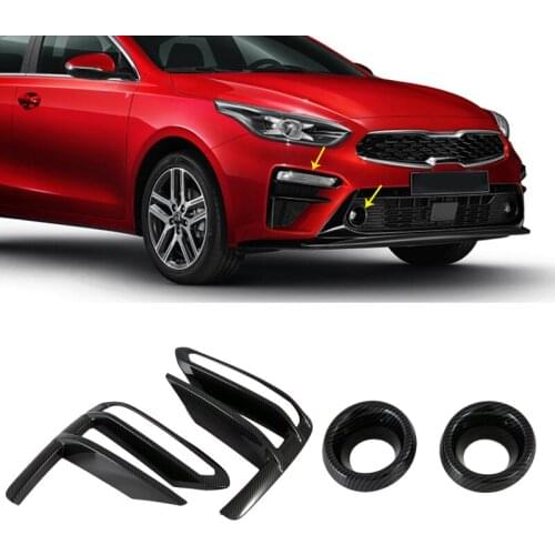 For Kia K3 Cerato Vivro 2019 2020 Car Accessories Carbon Fiber Style Front Fog Light Lamp Cover Trim Molding Bezel Garnish
