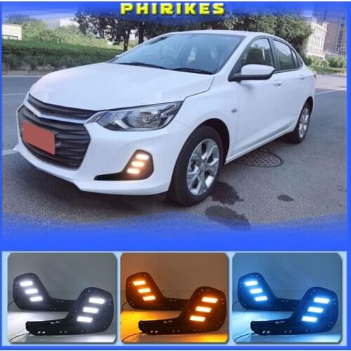 1 Set For Chevrolet Cavalier 2020 Daytime Running Lights Turn Signal Fog Lamp Cover 12V ABS LED DRL Car Styling