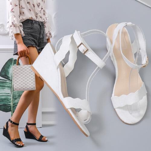 2021 Summer Wedge Espadrilles Women Sandals 5CM Heel Pointed Fish Mouth Sandals Woman Hemp Lace Up Women Platform Sandals