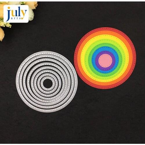 Julyarts Circle Decorative Metal Cutting Dies Scrapbooking Silver Die Cuts For Card Making Photo Album Gift Carbon Steel Craft