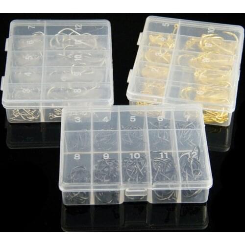 100pcs/box Fish Hook 3#-12# 10 Series High Carbon Steel Barbed hooks fishing circle hooks fishing swivel string hook