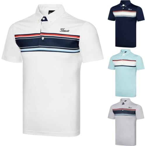 Summer new style golf clothing mens short-sleeved breathable wicking POLO shirt quick-drying clothing ball golf wear