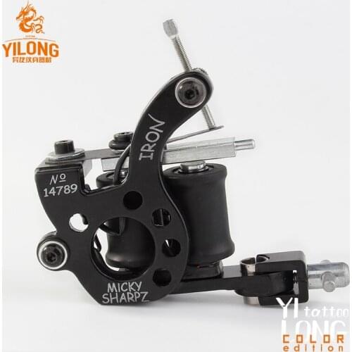 Hot Sales Wire Cutting 10 Wrap Coils Tattoo Machine For Liner And Shader Black Color Iron Tattoo Supplies