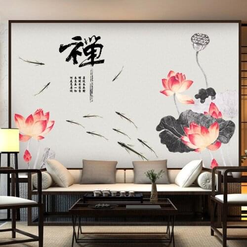 Lotus Vintage Wall Stickers Flowers Teenager Living Room Bathroom Bedroom Wall Decor Aesthetic Wallpaper Poster