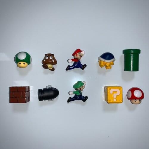 Super Mario Fridge Magnets Toys 3D Stereo Cartoon Animation Home Decoration Ornaments Figurines Kids Birthday Gifts