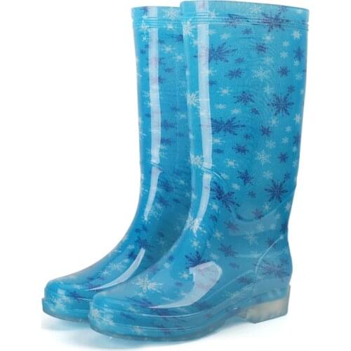 PVC Fashion Non-slip Rain Boots Wear-resistant Rainboots Waterproof Ladies Water Shoes Womens Garden Kitchen Work Rubber Boots