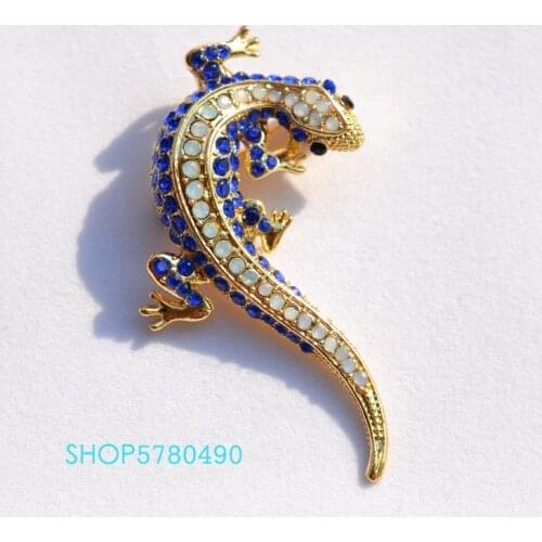 Fashion Jewelry Rhinestone wall geck Brooch Multi Color Women Lovely Pin Lady Gifts Suits Accessories Corsage Elegent Ornaments