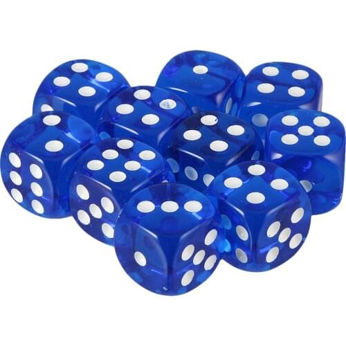 20pcs D6 Dice Set Dotted Dice, 16mm Die Cubes Blocks for Role Playing Gaming Accessories- Blue Red