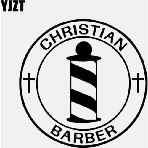 YJZT 15CM*15CM CHRISTIAN BARBER Vinyl Decal Car Sticker Black/Silver C3-1283