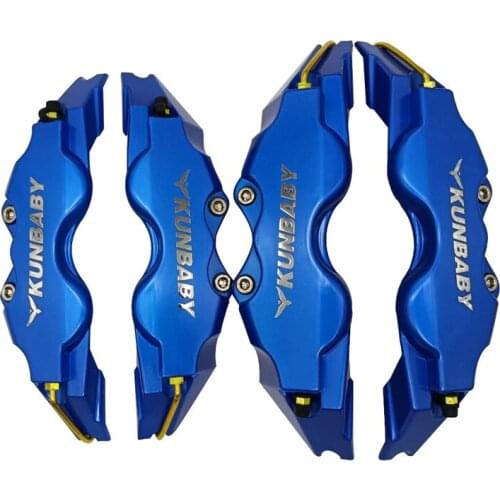 KUNBABY Blue ABS Plastic Brake Caliper Cover Silver Chrome Sticker For Audi BMW Mecerdes Benz Free Shipping