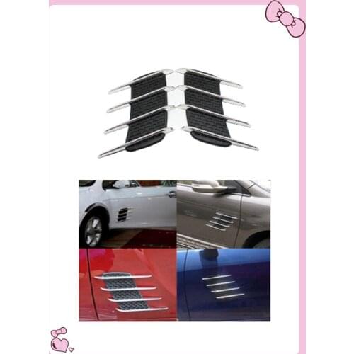 2Pcs Cool Chrome Shark Gills 3D Car Stickers Side Vent Air Flow Sticker for Audi I Ah Ah A8 A3 A4 A6 A5 Q7 R A3 3-Door