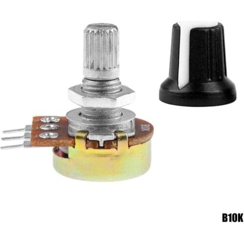 OcioDual White Button Trim + B10K Linear Potentiometer 10k for Arduino Knob 16mm 0.25w and Robot 10K 3 pin with DIY PIC