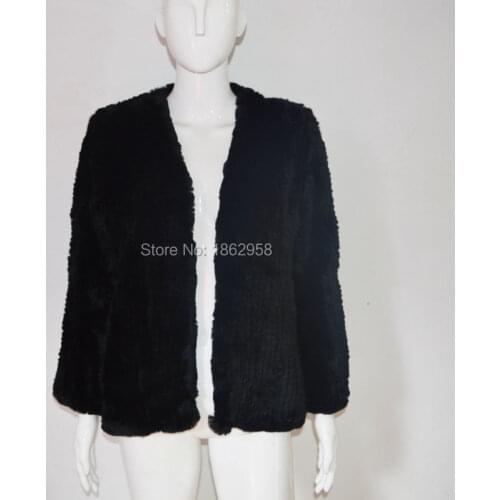 SJ422-01 New Arrival Open Front Rex Rabbit Fur Jacket Coat Soft Winter Women Coats