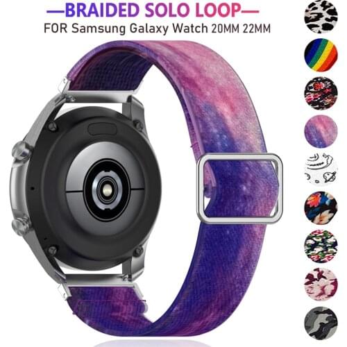 20mm 22mm Braided Nylon Adjust Strap for Samsung Galaxy Watch Active 2 44/40mm Wrist Band for Galaxy Active Bracelet Watchband