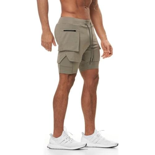 2021 Summer Running Shorts Men 2 in 1 Sports Jogging Fitness Shorts Training Quick Dry Mens Gym Men Shorts Sport gym Short Pants