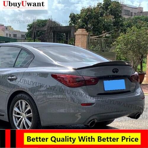 For Infiniti Q50 PSM Style Real Carbon Fiber Car Rear Trunk Boot Lip Spoiler Wing Lip 2014 - 2021 Wing Spoiler For Q50 Q50L Q50S
