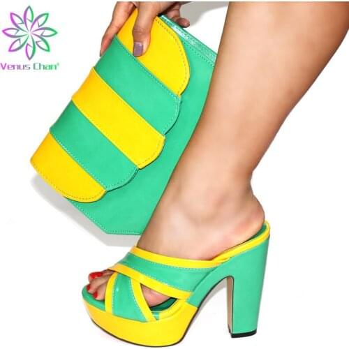 Latest Design Nigerian Style Shoes and Bag Set Summer High Heeled Shoes for Women Italian Matching Shoe and Bag Set for Wedding
