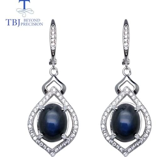 TBJ,Natural labradorite oval 8*10mm cabochon cut petaling style Earrings Pure 925 Sterling Silver Fine Jewelry For Women gift