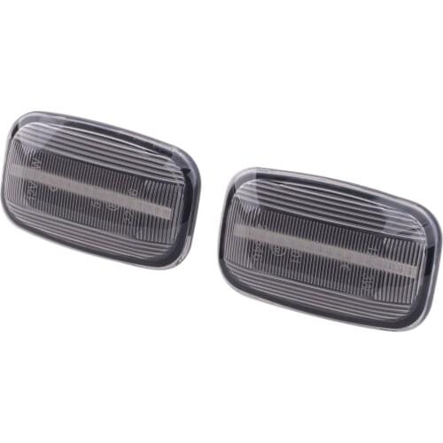 1 Pair 12V Car Side Fender Marker Turn Signal Light Lamp Fit For Toyota Land Cruiser 70 80 100 Series 1998-2006 2007 Clear Lens