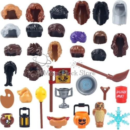 10pcs/lot Movie Series Hagrid Hermione Ron Accessories Hair Broom Goblet of Fire Building Block Toys ChildToys