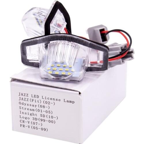 2pcs 18 LED Lamp Number License Plate Light for Honda Fit Jazz Odyssey Stream Insight CRV FRV HR-V Crosstour 5D DXY