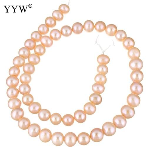 2019 High Quality AAA Cultured Potato Freshwater Pearl Beads Natural Pink 8-9mm Approx 0.8mm Sold Per Approx 15 Inch Strand