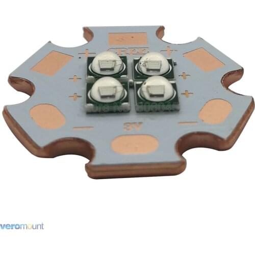 5x 3V / 6V / 12V Epileds 3535 4Chips 4-18W High Power Plant Grow LED Emitter Royal Blue 450nm on 20mm Copper PCB