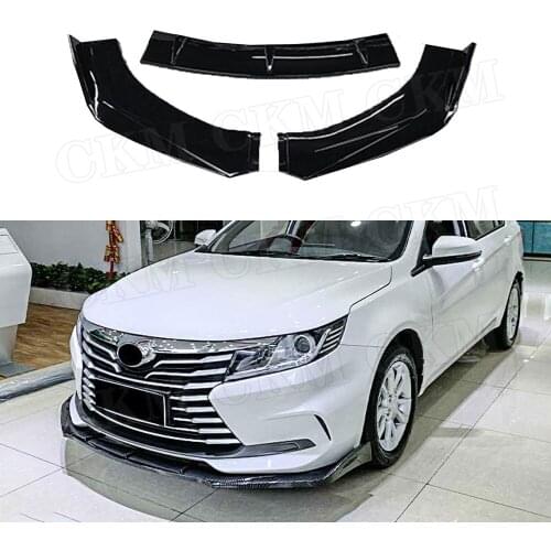 ABS Carbon Look Material 3 PCS Front Bumper Lip Spoiler For Universal Hatchback Cars Matte Black Decoration Auto Styling