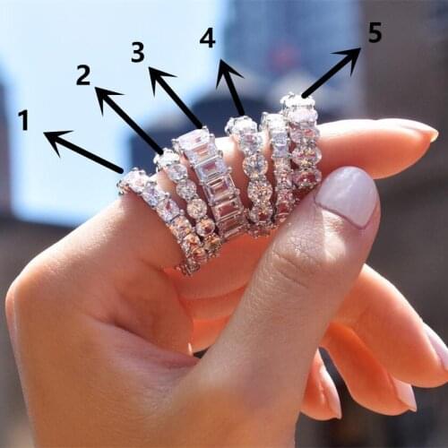BAOSHINA 6 Styles Gorgeous AAA Cubic Zirconia Promise Rings for Women Available Noble Wedding Jewelry Ring for Girl Fine Ring