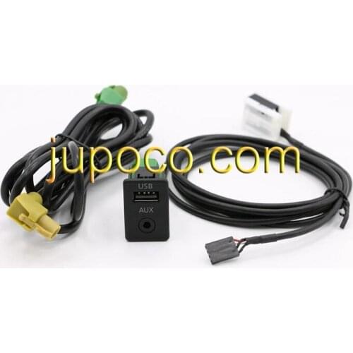 FREE SHIPPING OEM 2 IN 1 USB AUX Switch Cable for RCD510 RNS510 RNS315 RCD500 RNS300 RCD300 RCD200 GOLF MK6 JETTA MK5 Sagitar