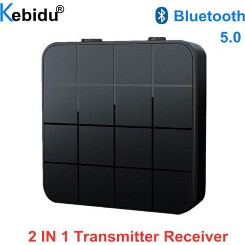 Kebidu 3.5mm Wireless audio Adapter 2 IN 1 Bluetooth 5.0 Audio Transmitter Receiver Stereo Audio Dongle For TV Car /Home Speaker