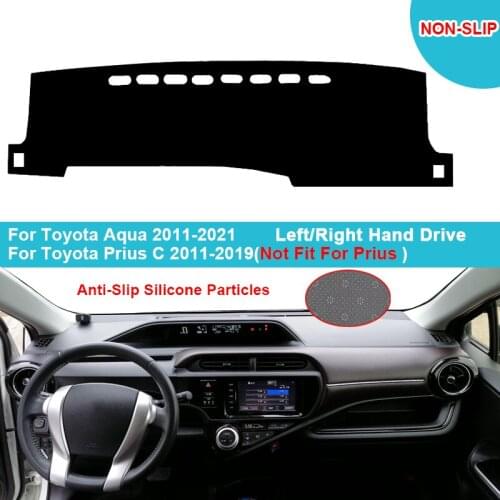 Car Auto Dashboard Cover For Toyota Prius C Aqua 2011 - 2021 Flannel Suede Polyester Dashmat Carpet 2019 2018 Cape Protector