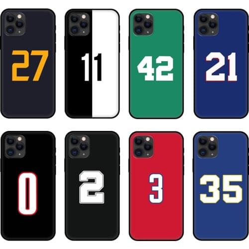 Black tpu case for iphone 5 5s se 6 6s 7 8 plus x 10 cover for iphone XR XS 11 pro MAX case basketball player luky number 23 33