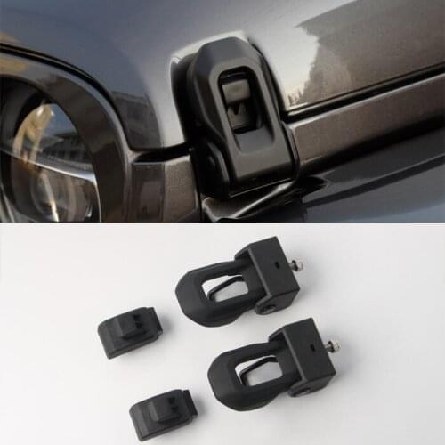 For Jeep Wrangler JL 2018+ Car Front Engine Cover Hood Hinge Buckle Trim Car Accessories Styling Stainless Steel and ABS