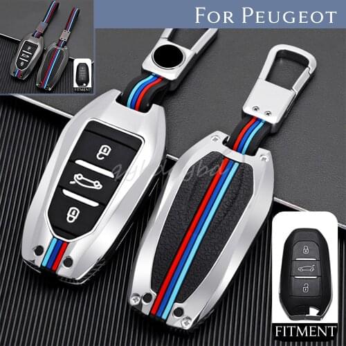 For Peugeot 208 508 3008 5008 Citroen C4 Zinc Alloy Remote Start Car Key Case Cover Protector Holder Auto Accessories Keychain