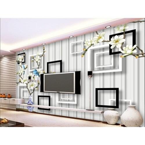 Custom Photo Wallpaper TV background wallpaper large mural nonwoven fabric wallpaper canvas living room modern Chinese magnolia