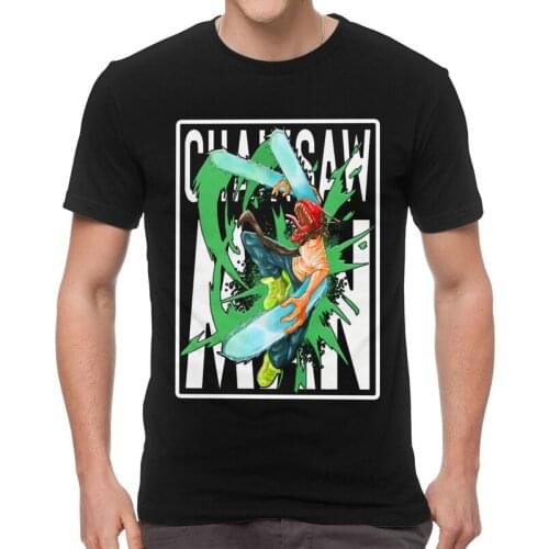 Male Anime Chainsaw Man T-Shirt Streetwear Demon Hunter Denji Manga Tshirt Short Sleeve Unique T Shirt Homme Cotton Tee Merch
