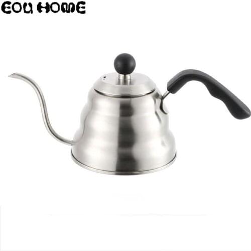 1L Stainless Steel Retro Gooseneck Coffee Pot Long Mouth Hourglass Home Use Teapot Drip Kettle Kitchen Accessorie Spout Kettle