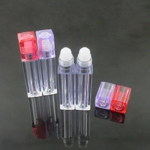 Hot sell 50pcs 6.5ml Square Lip Gloss Roll On Bottle, Portable Empty Perfume & Eye Cream Bottle Refillable Container wholesell