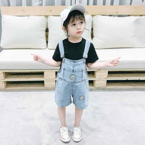 Baby Girl Sets Fashion Short Sleeve T-shirt Denim Overalls Girls Clothing Summer Toddler Baby 2pcs 1 2 3 4 5 6 Years Child Sets
