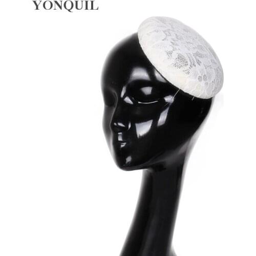 15CM Round Sinamay Ivory Lace Fascinator Hat Base Fascinator Base Millinery Craft Making Material Headwear Accessories 10Pcs/Lot