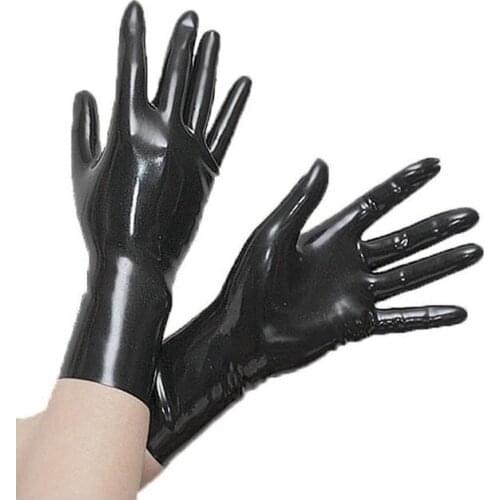 Latex gloves rubber gloves Sexy latex gloves brack red S M L moulded gloves unisex