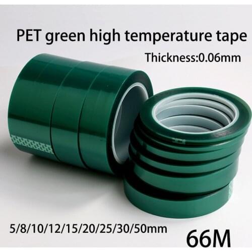 66M PET green high temperature tape temperature resistant green tape for Plating board/Car spray paint masking tape