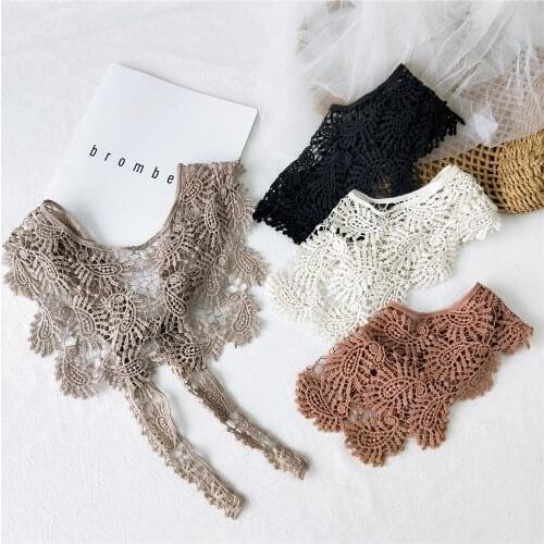 Summer Crochet Fake Collars for Women Shirt False Collar Girls Small Cape Shawl Half Shirt Dress Detachable Collar Faux Collars
