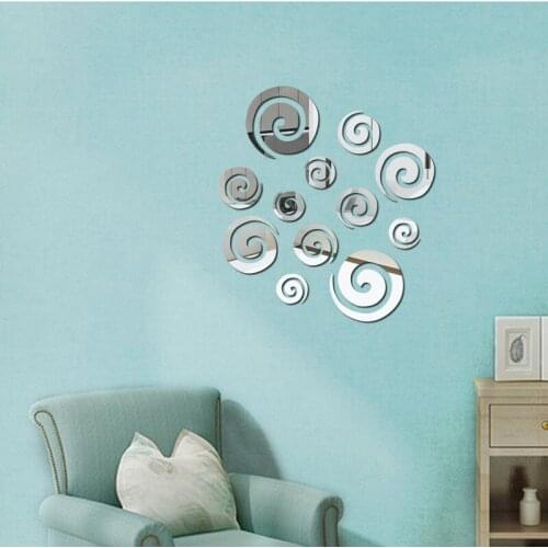 Hot silver gold sticker stickers living room bedroom decals mirror wall stickers household adornment wall stickers on the wall