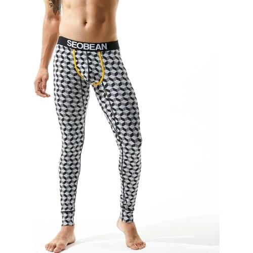 Hot Winter Men Fashion sexy Long Johns Cotton Thermal Underwear Men WarmTight Leggings Pants High Quality Single Long pants