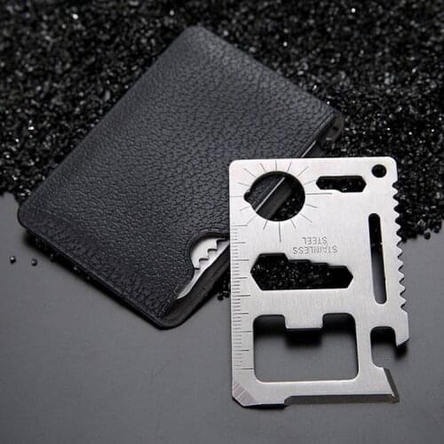 Mini Stainless Steel Multi Pocket Credit Card Tool Portable Outdoor Survival Camping Wallet Tools Knife Saws