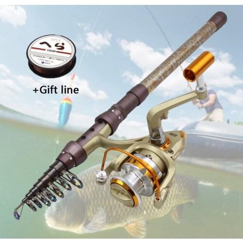 1.8M-3.6M Multifunction Portable telescopic fishing rod and Reels bag set Trave Outdoor sports Fishing Tackle Gift line